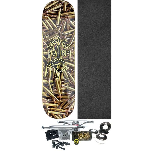Snake Farm Skateboards Live By The Sword Skateboard Deck - 8.5" x 32" - Complete Skateboard Bundle